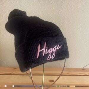 higgs black tam foldover ribbed beanie hat